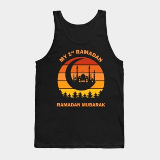 My First Ramadan 1st Ramadan Mubarak Ramadan Kareem Mosque Crescent Dawn Dusk Gift Tank Top